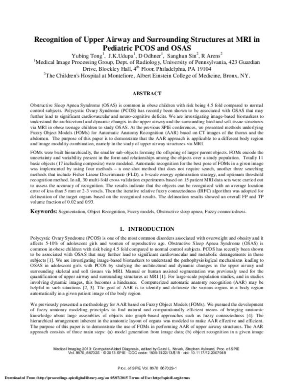 (PDF) Recognition of upper airway and surrounding structures at MRI in ...