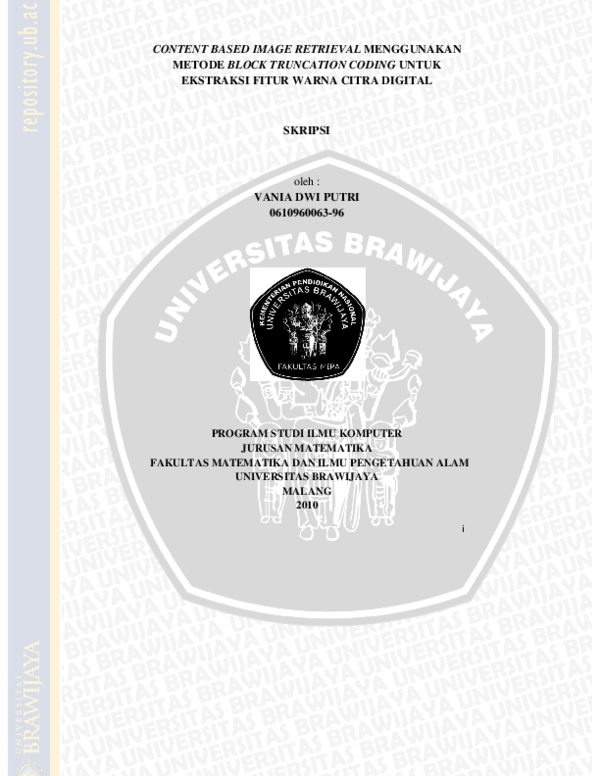(PDF) Content Based Image Retrieval Menggunakan Metode Block Truncation ...