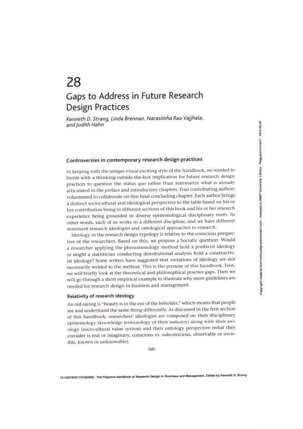 (PDF) Gaps to Address in Future Research Design Practices