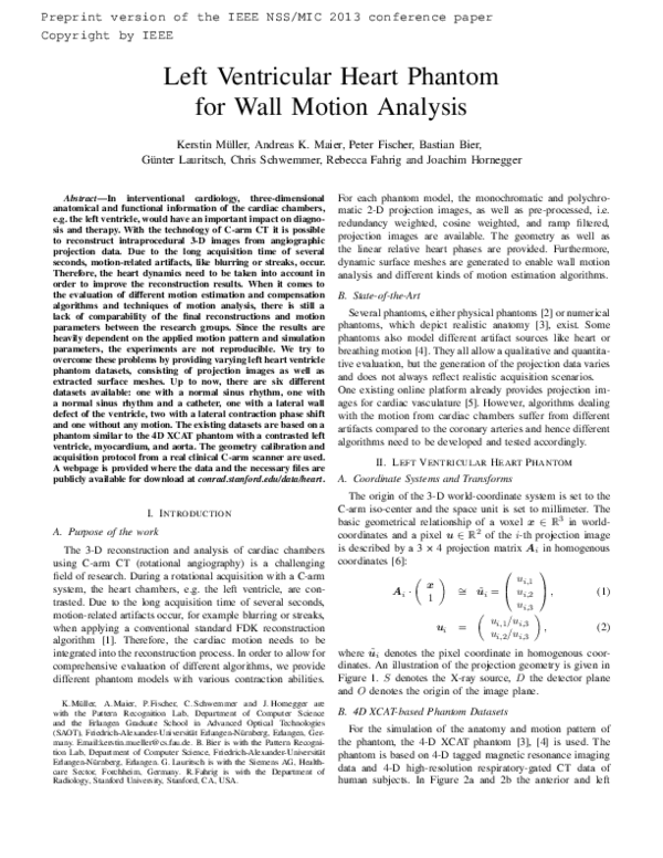 (PDF) Left ventricular heart phantom for wall motion analysis
