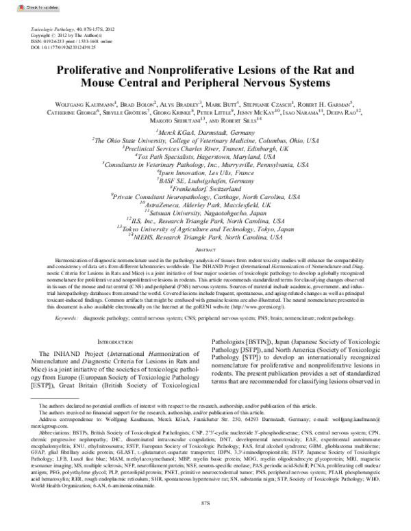(PDF) Proliferative and Nonproliferative Lesions of the Rat and Mouse ...