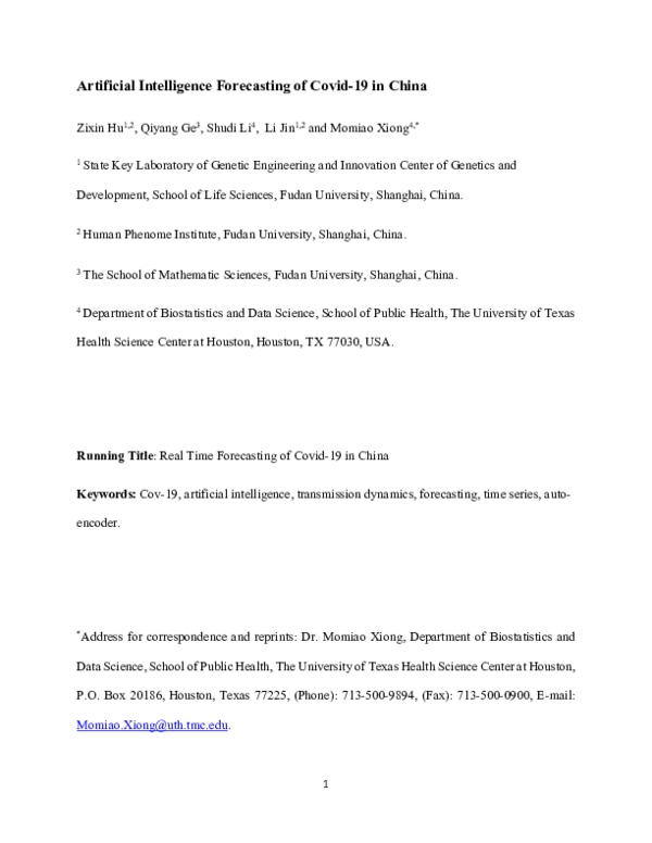 (PDF) Modeling and predicting the spread of COVID-19