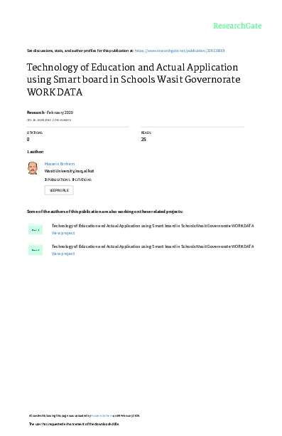 (PDF) Technology of education and actual application using smart board ...