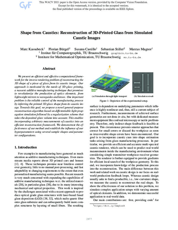 (PDF) Shape from Caustics: Reconstruction of 3D-Printed Glass from ...