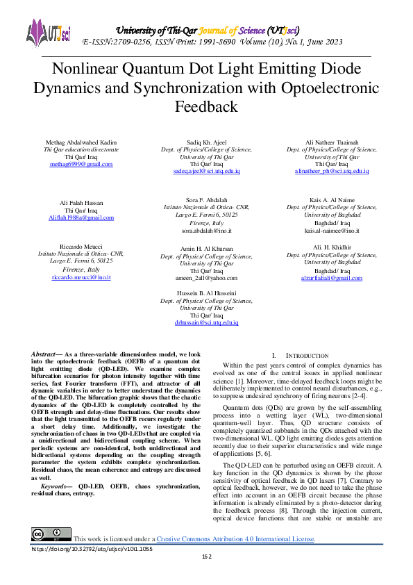 (PDF) Nonlinear quantum dot light emitting diode dynamics and ...