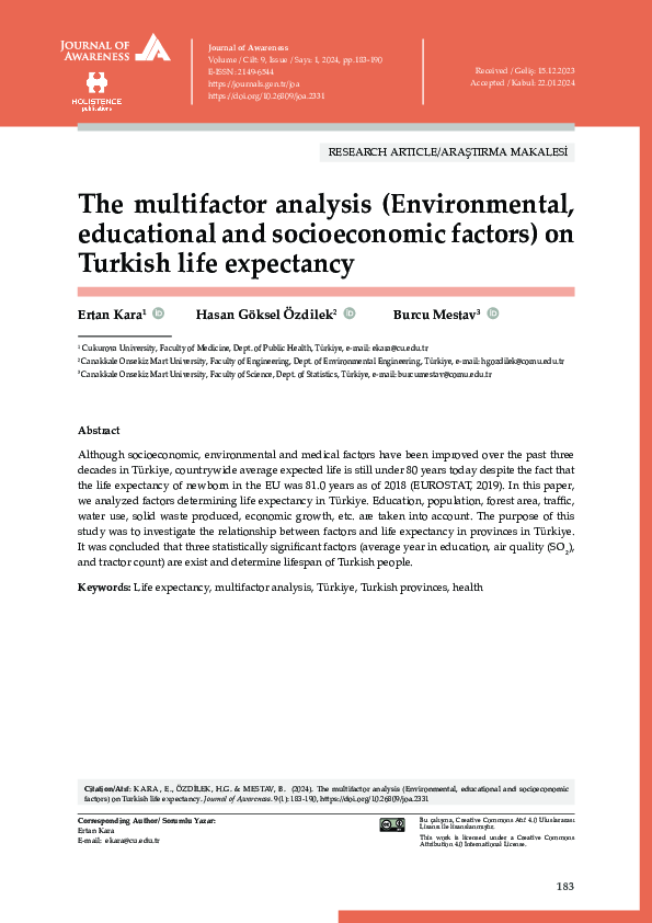 (PDF) The multifactor analysis (Environmental, educational and ...