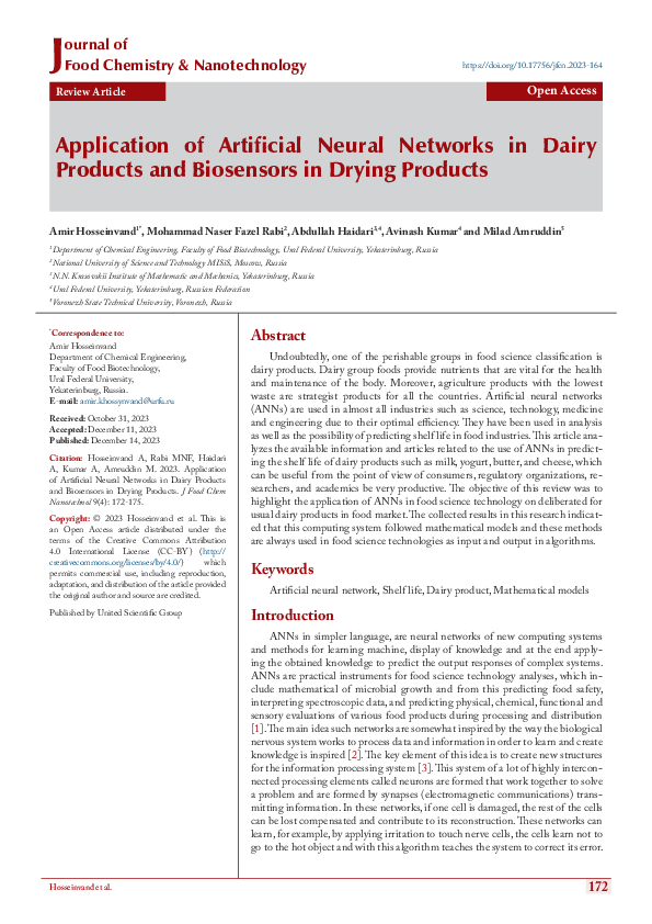 (PDF) Application of Artificial Neural Networks in Dairy Products and ...