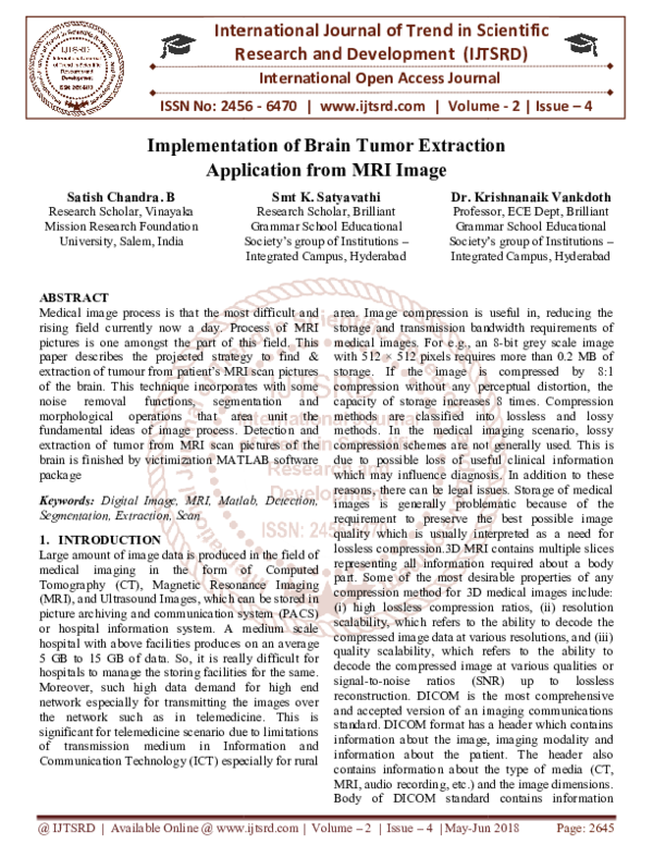 (PDF) Implementation of Brain Tumor Extraction Application from MRI Image