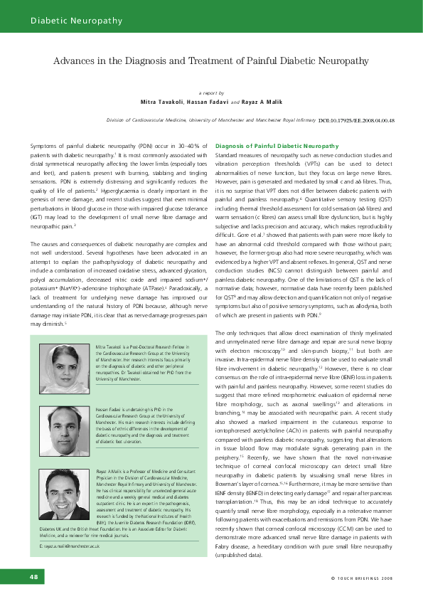 (PDF) Advances in the Diagnosis and Treatment of Painful Diabetic ...