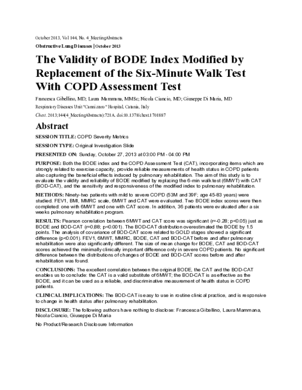 (PDF) The Validity of BODE Index Modified by Replacement of the Six ...