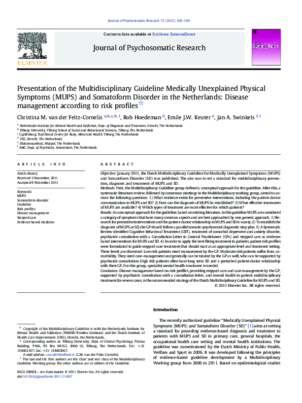 (PDF) Presentation of the Multidisciplinary Guideline Medically ...