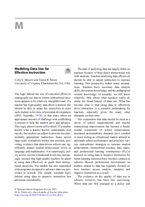 Pdf Modeling Data Use For Effective Instruction