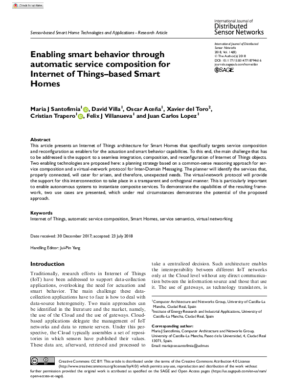 (PDF) Enabling smart behavior through automatic service composition for ...