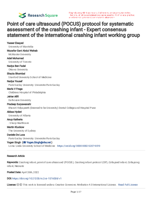 (PDF) Point of care ultrasound (POCUS) protocol for systematic ...