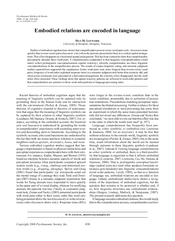 (PDF) Embodied relations are encoded in language