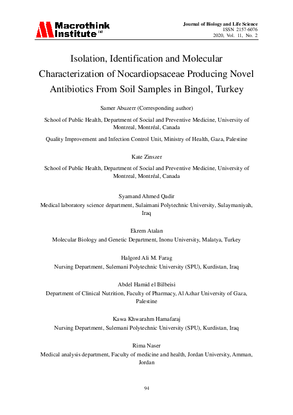 (PDF) Isolation, Identification and Molecular Characterization of ...