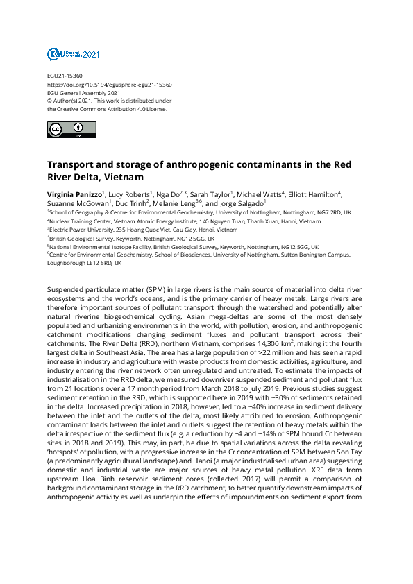 (PDF) Transport and storage of anthropogenic contaminants in the Red ...