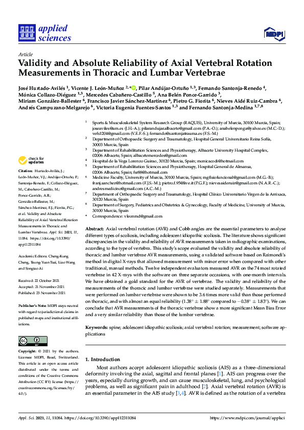 (PDF) Validity and Absolute Reliability of Axial Vertebral Rotation ...