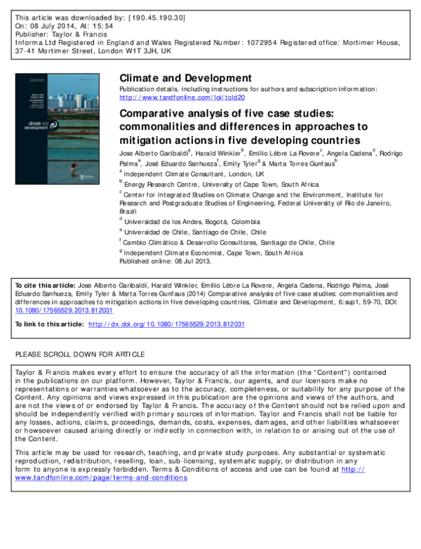 (PDF) Comparative analysis of five case studies: commonalities and ...