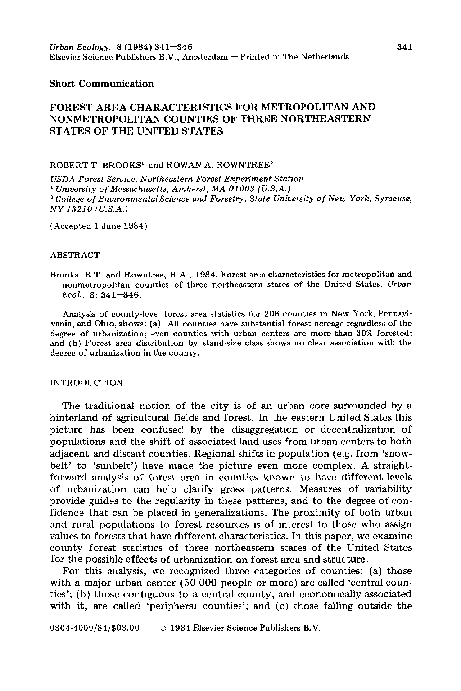 (PDF) Forest area characteristics for metropolitan and nonmetropolitan ...