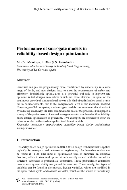 (PDF) Performance of surrogate models in reliability-based design ...