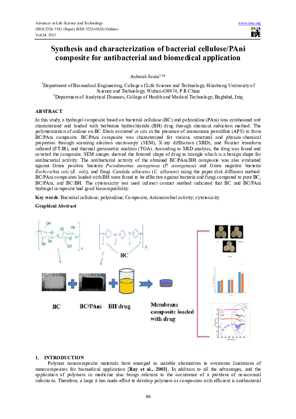 (PDF) Synthesis and characterization of bacterial cellulose/PAni ...