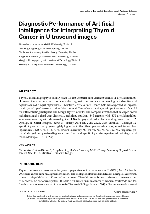 (PDF) Diagnostic Performance of Artificial Intelligence for ...
