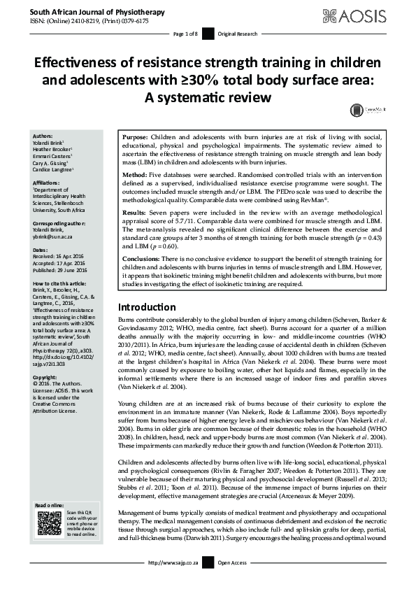 (PDF) Effectiveness of resistance strength training in children and ...