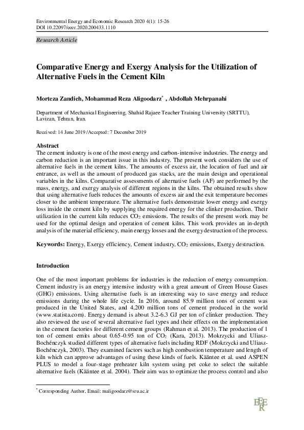 (PDF) Comparative Energy and Exergy Analysis for the Utilization of ...