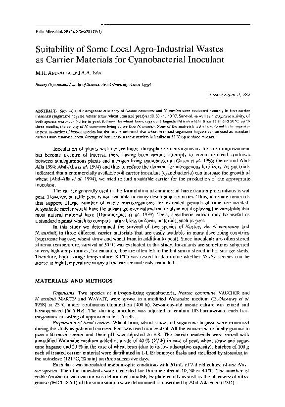 (PDF) Suitability of some local agro-industrial wastes as carrier ...