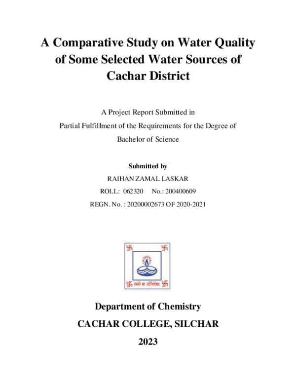 (PDF) A Comparative Study on Water Quality of Some Selected Water ...