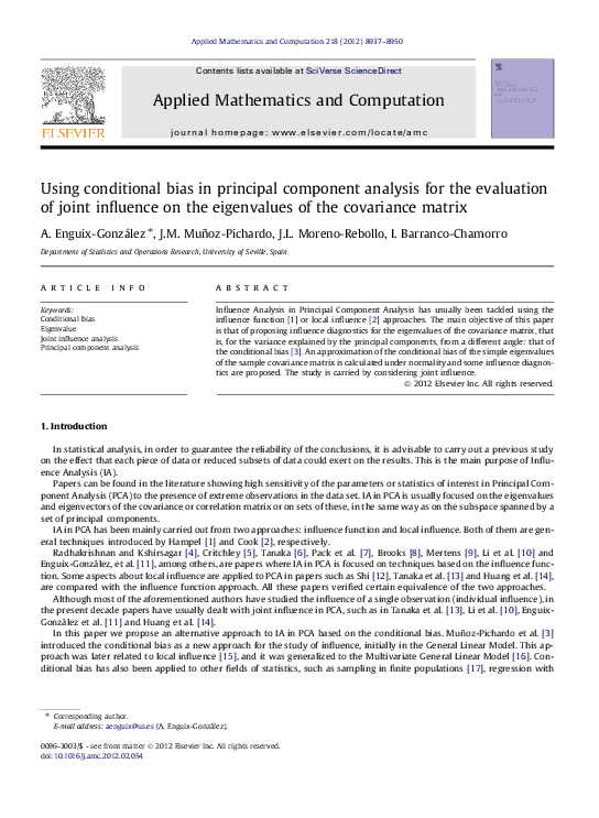 (PDF) Using conditional bias in principal component analysis for the ...