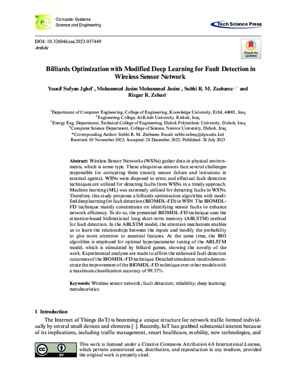 (PDF) Billiards Optimization with Modified Deep Learning for Fault ...