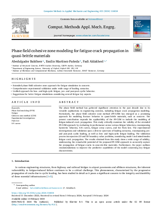 (PDF) Phase field cohesive zone modeling for fatigue crack propagation ...