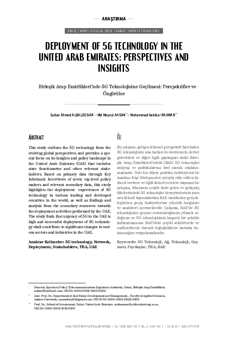 (PDF) Deployment of 5G Technology in the Uni̇ted Arab Emirates ...