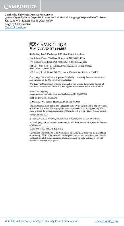 (PDF) Cognitive Linguistics and Second Language Acquisition of Chinese ...