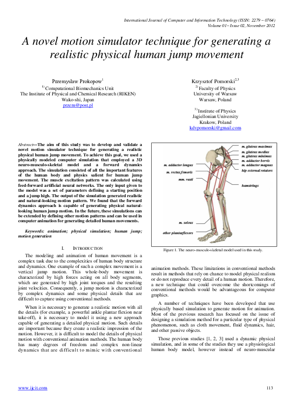 (PDF) A novel motion simulator technique for generating a realistic ...