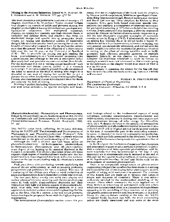 (PDF) Mixing in the process industries