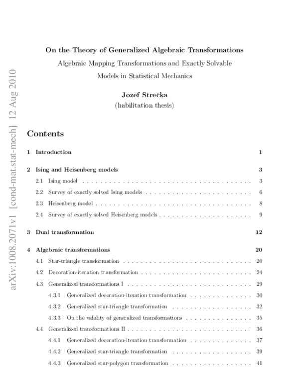 (PDF) On the Theory of Generalized Algebraic Transformations