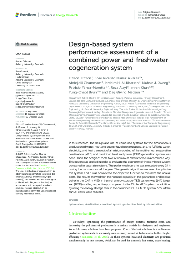 (PDF) Design-based system performance assessment of a combined power ...