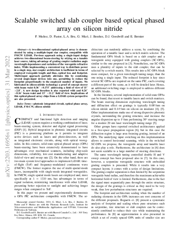 (PDF) Scalable Switched Slab Coupler Based Optical Phased Array on ...