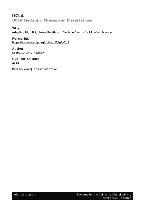 AR Resonance “First Aid” ニッケルGP PDF) Adapting High Brightness Relativistic Electron Beams