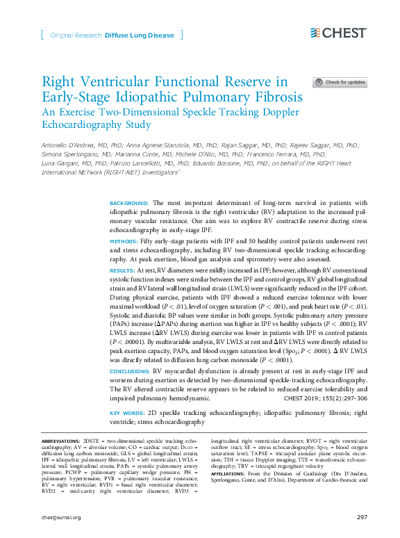 (PDF) Right Ventricular Functional Reserve in Early-Stage Idiopathic ...