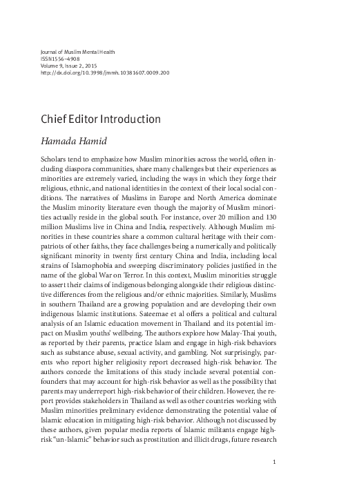 (PDF) Chief Editor Introduction