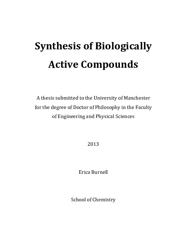 (PDF) Synthesis of biologically active compounds