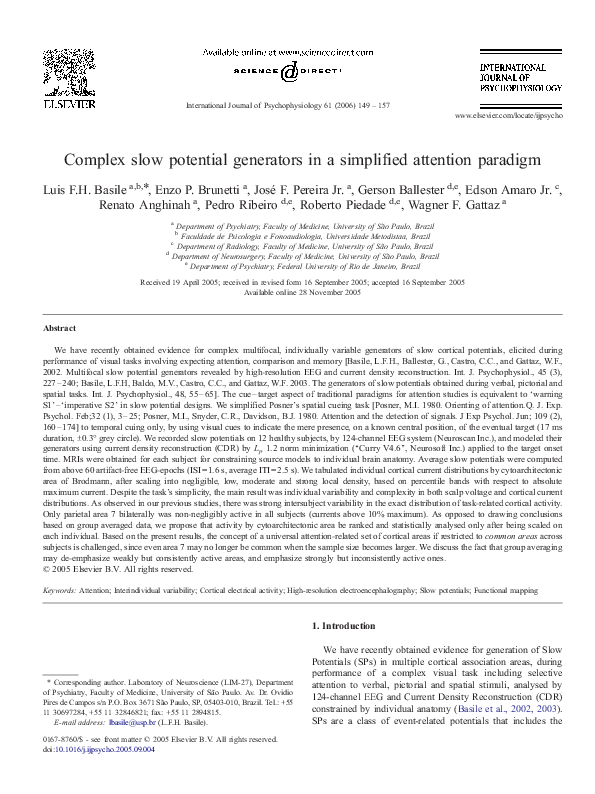 (PDF) Complex slow potential generators in a simplified attention paradigm