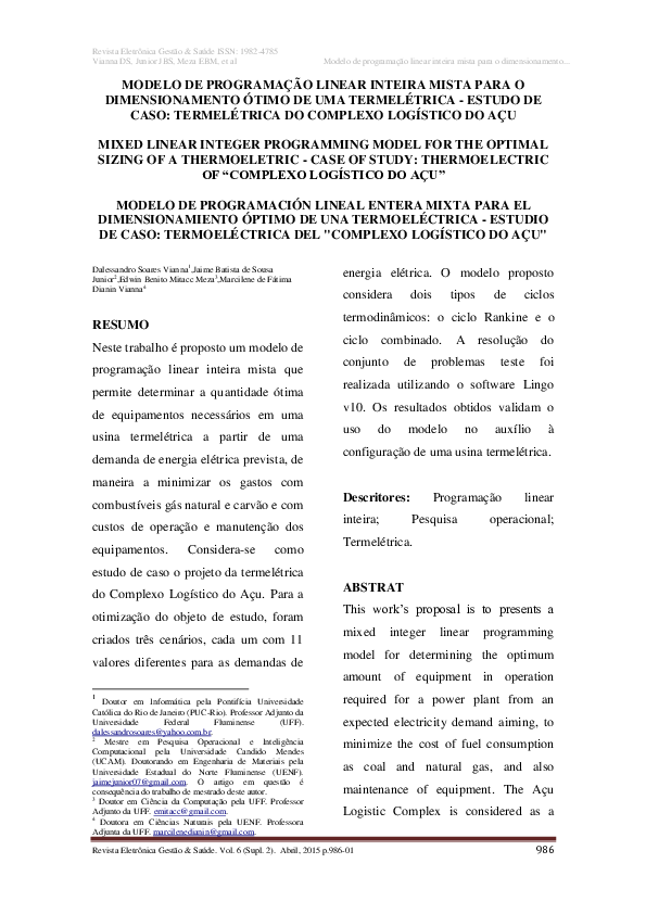 (PDF) Modelo de programação linear inteira mista para o dimensionamento ...