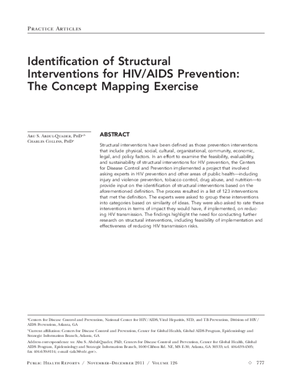 (PDF) Identification of Structural Interventions for HIV/AIDS ...