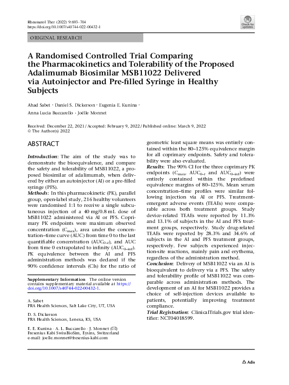(PDF) A Randomised Controlled Trial Comparing the Pharmacokinetics and ...