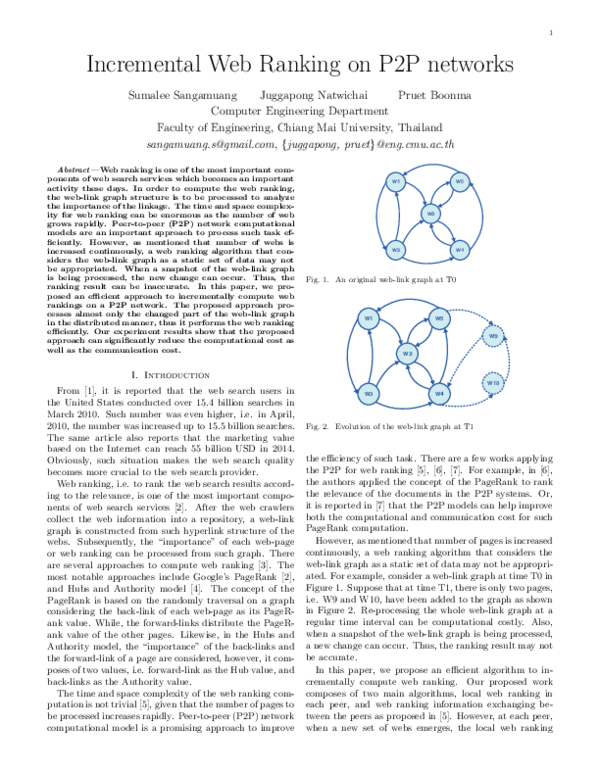 (PDF) Incremental web ranking on P2P networks